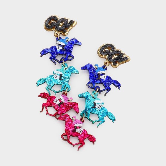 Jewelry - Fashion at the Races! Kentucky Derby Dangling Earrings for a Winning Look